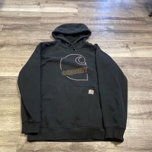 Carhartt Black Pullover Hoodie with Outline Logo